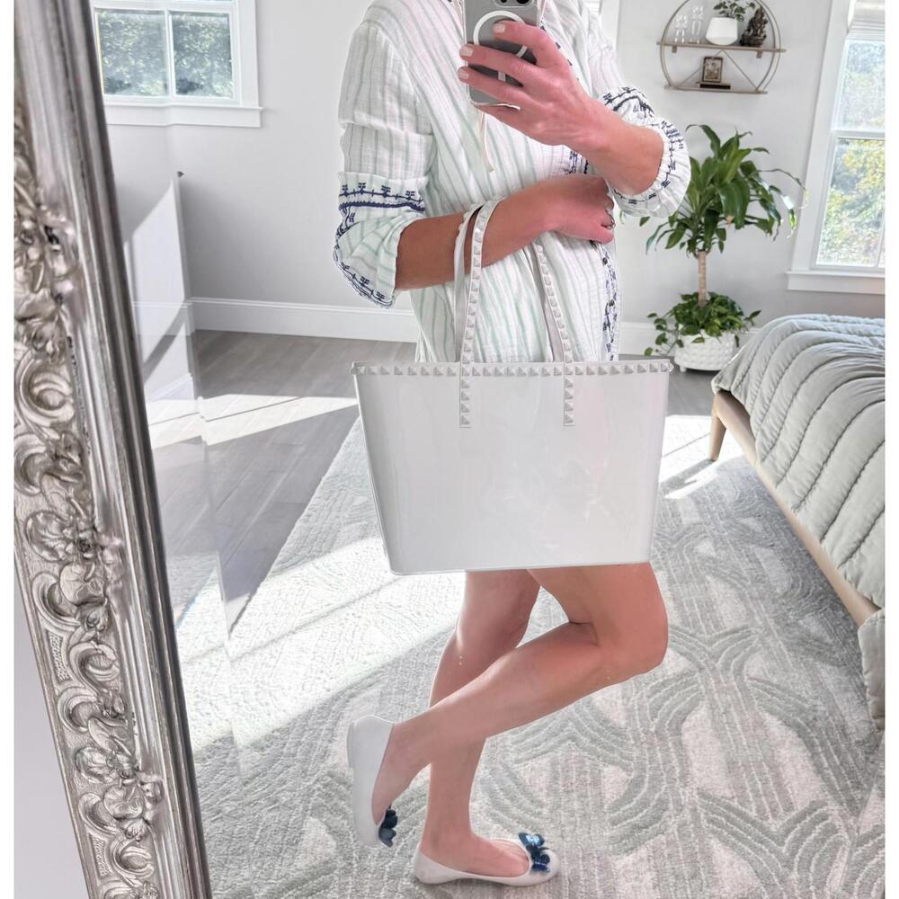 Carmen Sol Jelly Seba Mid Tote Bag White
